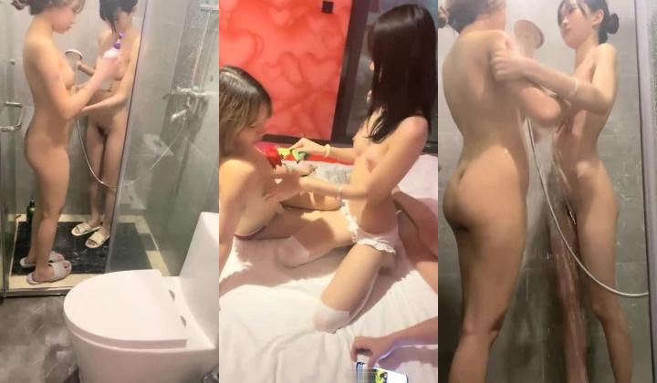 19岁学生妹，【一只兔叽吖】校花双女神，酒店开房，全裸沐浴，无套群P 蜜