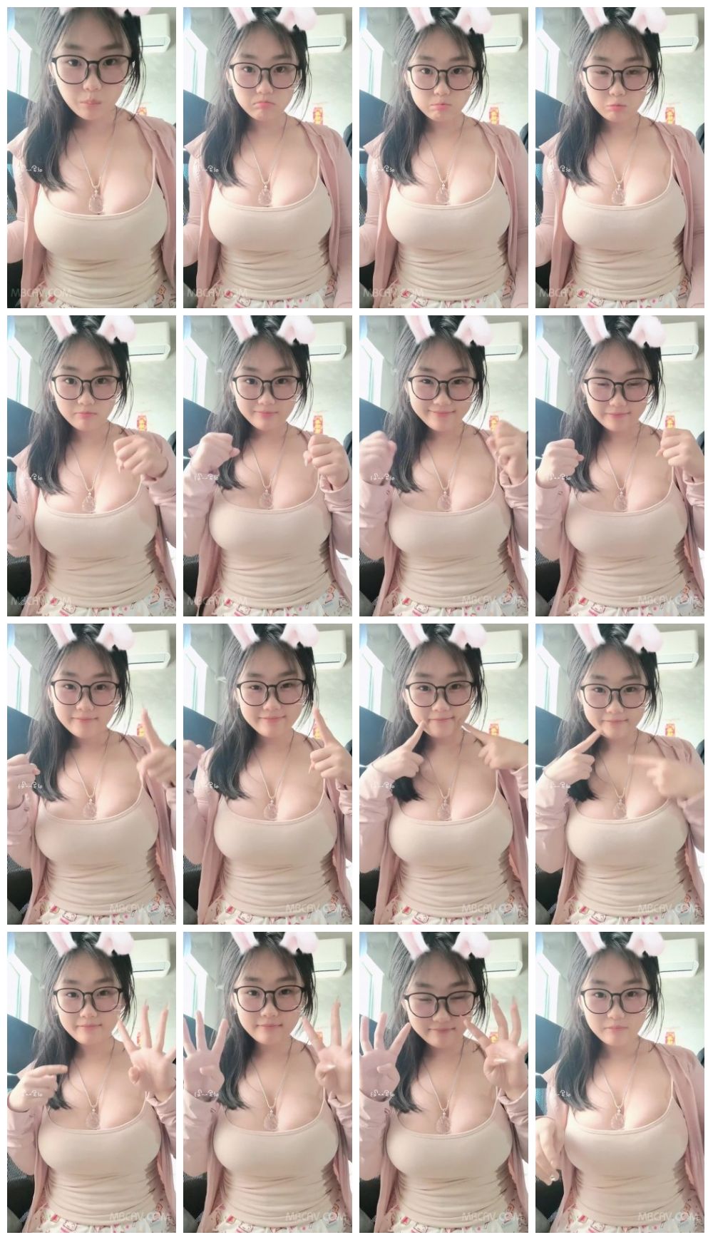 极品眼镜反差婊-椰椰蛋卷-抖音2万粉小网红,丰满BBW坦克美少女,椰子奶学生妹 预览图