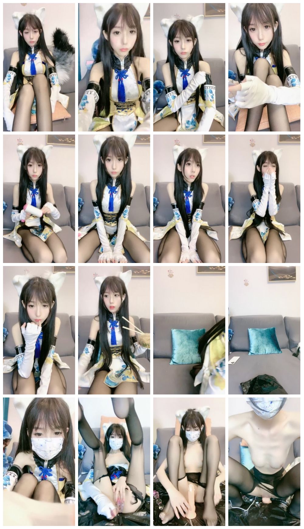 二次元顶级尤物美少女！COS装女神颜值！黑丝美腿白虎美穴，玻璃棒猛捅，高潮出水流白浆 预览图